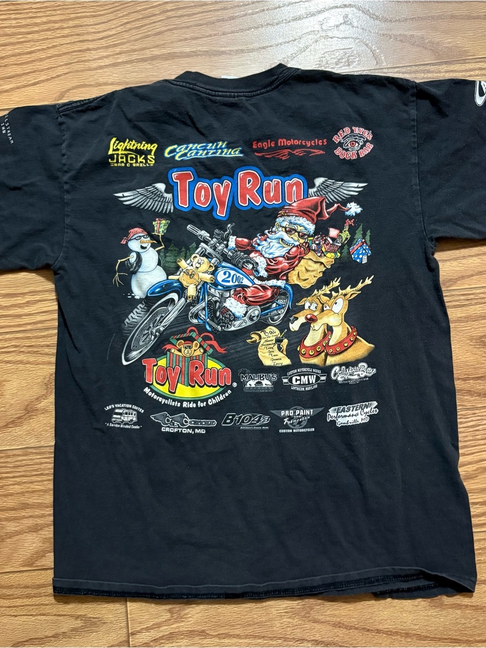2002 Motorcycle Kids Christmas Charity Toy Run Shirt Biker Size Medium